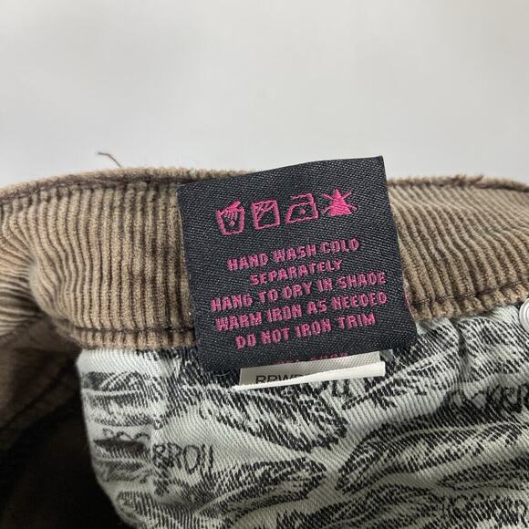 Rock & Roll Denim Size 29 Corduroy High Rise Trouser Jeans Brown - Picture 7 of 7